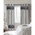 thumbnail image 2 of Farmhouse Rustic Black Out Curtains 84 Inch Long for Living Room, Vintage Country Wooden Grain Blackout Curtain Shade Thermal Insulated Window Curtains Grommet Drapes 42"x84" 2 Panels, 2 of 8