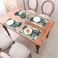 thumbnail image 6 of ZNDUO Placemats, 1 PCS Heat Resistant Stain Resistant Woven PVC Insulation Placemats, Durable Washable Elegant Table Mats for Dining-Forest Boating Campaign, 18"x12", 6 of 6
