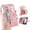 Pink, variant on Dteck for iPhone 16e Case Wallet with Card Holder Slots & Zipper Pocket, Embossed PU Leather Flip Cover with Wrist Strap for iPhone 16e,Purple