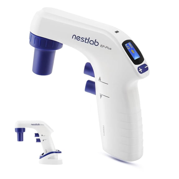 FOUR E's Scientific Lab Electric Pipette Controller 0.1-100ml, Electronic Pipettor for Lab, LCD Screen, 6 Adjustable Speed, Dual Modes of Gravity Drainage and Power Drainage