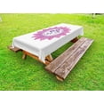 thumbnail image 1 of Sun Outdoor Tablecloth, Ethnic Vintage Floral Design Heavenly Bodies Oriental Celestial Elements, Decorative Washable Fabric Picnic Tablecloth, 58 X 104 Inches, Purple Hot Pink White, by Ambesonne, 1 of 2