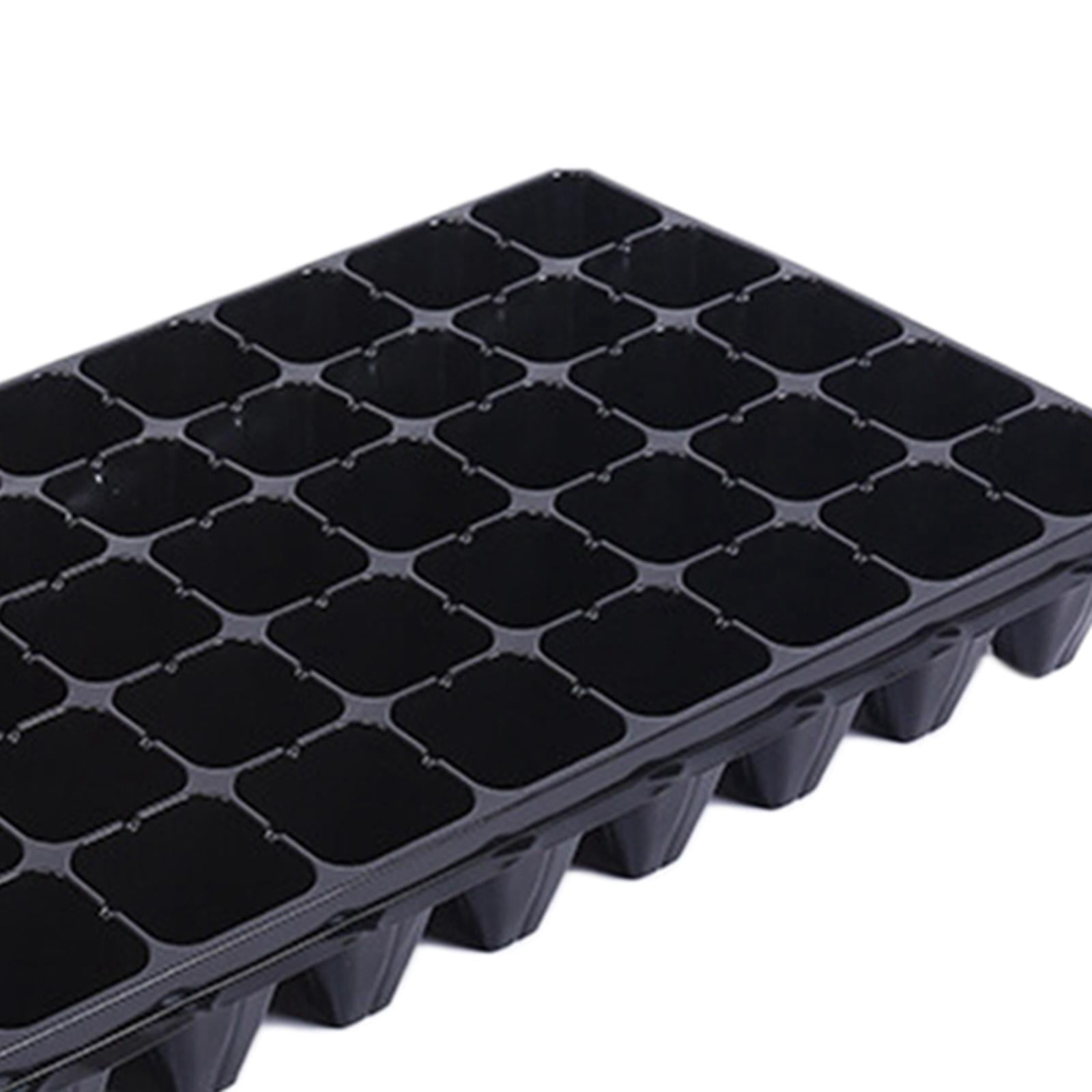 10x Thick Seedling Trays Seedling Starter Trays Black Durable Reusable 50 Holes Pet Plant Trays for Seedling Planting Trays 80g