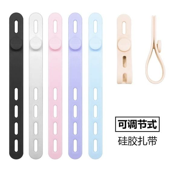 40Pack Silicone Cable Ties Cord Organizer Wrap - Lamicall Reusable Elastic Adjustable Wire Ties Management with Lock Buckle, Charger Cable Strap Tie, Electrical Cord Keeper for Travel Home