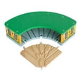 thumbnail image 1 of HILABEE Wooden Train Round House with 5 Ways Switch Tracks Imaginative Play Wood Train, 1 of 9