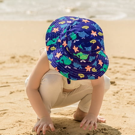 

Dyfzdhu Bucket Hats Sea Animal Sunshade Children Fisherman Hat Seaside Beach Breathable Baby Hat