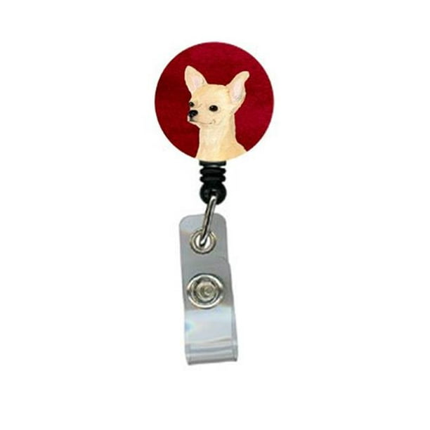 Chihuahua Enrouleur de Badge Rétractable Ou Porte-Carte d'Identité avec Clip