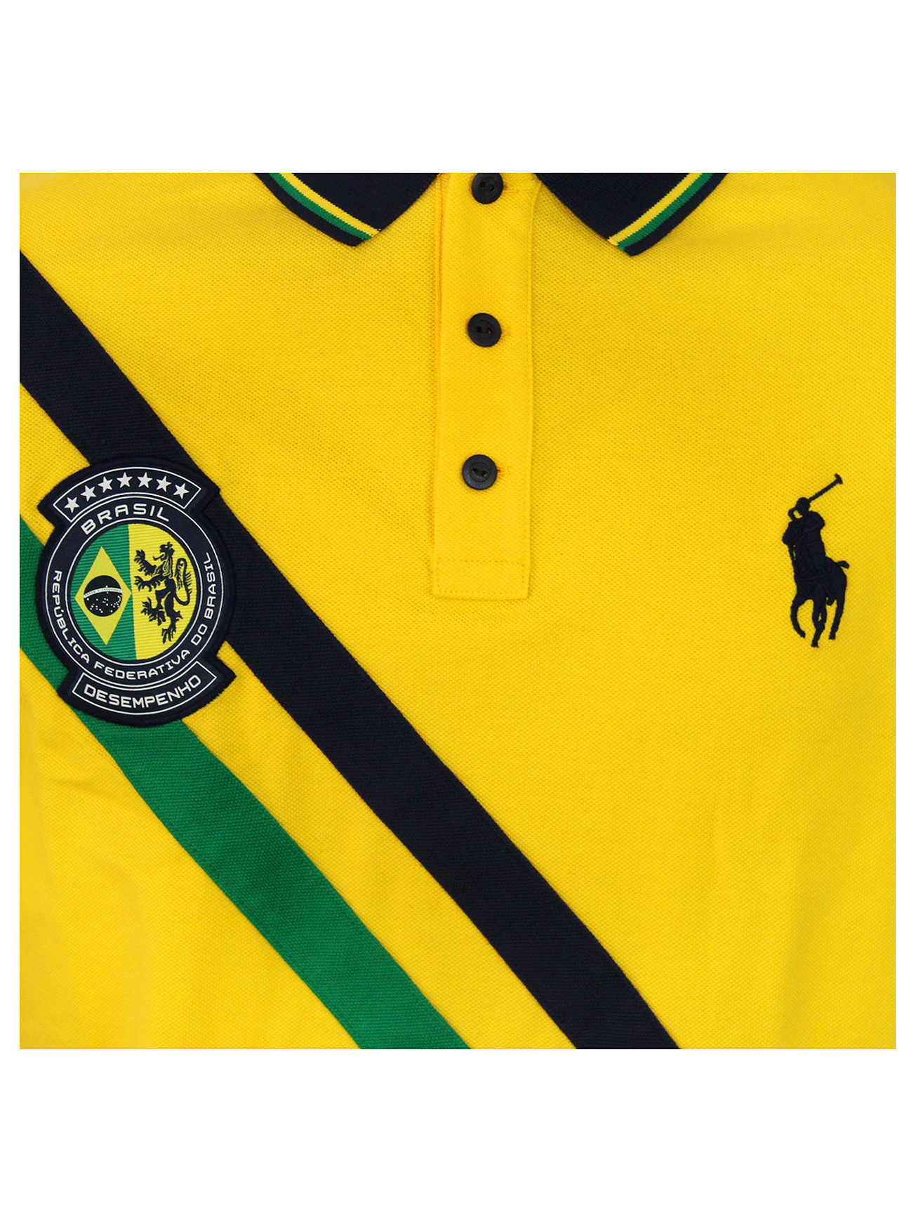 Polo Ralph Lauren Mens Custom Slim Fit Jersey Brasil Team 5 Rugby Polo  Shirt Yellow