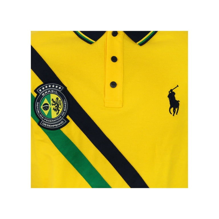 Polo Ralph Lauren Mens Custom Slim Fit Jersey Brasil Team 5 Rugby Polo  Shirt Yellow