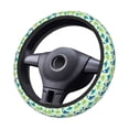 thumbnail image 2 of Uemuo Cute Dinosaur Blue Green Printed Car Elastic Steering Wheel Cover - Universal Car Accessory for Diverse Cars Anti-Slip, and Comfortable- 15", 2 of 8