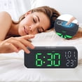 thumbnail image 3 of Unique Bargains Small Dual Alarm Clock for Bedrooma Black Green, 3 of 6
