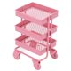 thumbnail image 3 of Mini casa de muñecas a escala 1:12, estante de almacenamiento de 3 niveles con ruedas para decoración de muebles de cocina, color rosa, 3 of 14