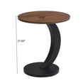 thumbnail image 5 of GZXS Modern Nesting Table Set of 2 - Oval Coffee Table and Round End Table, Luxury Accent Table w/ Metal Base, for Living Room and Apartment (Brown&Black), 5 of 9