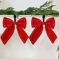 thumbnail image 4 of Nœuds de Noël en Velours pour Arbre et Décoration de Fenêtre - Ornements de Fête Rouges et Verts avec Cordon Suspendu, 4 of 6