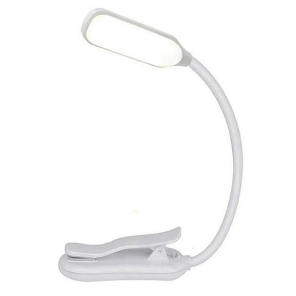 Rechargeable Book Light Mini 7 LED Reading Light 3-Level Flexible Easy Clip Lamp Read Night Reading Lamp in Bed White