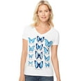 thumbnail image 1 of Hanes Womens Short Sleeve V-Neck Tee, XL, Butterfly Collection/White, 1 of 1