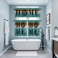 thumbnail image 3 of Teal Brown Home Kitchen Curtains Sets for Windows 36 Inch Length, Vintage Wooden Farmhouse Retro Rod Pocket Window Treatments Tier Curtains and Valances Set for Bedroom/Bathroom, 3 of 8