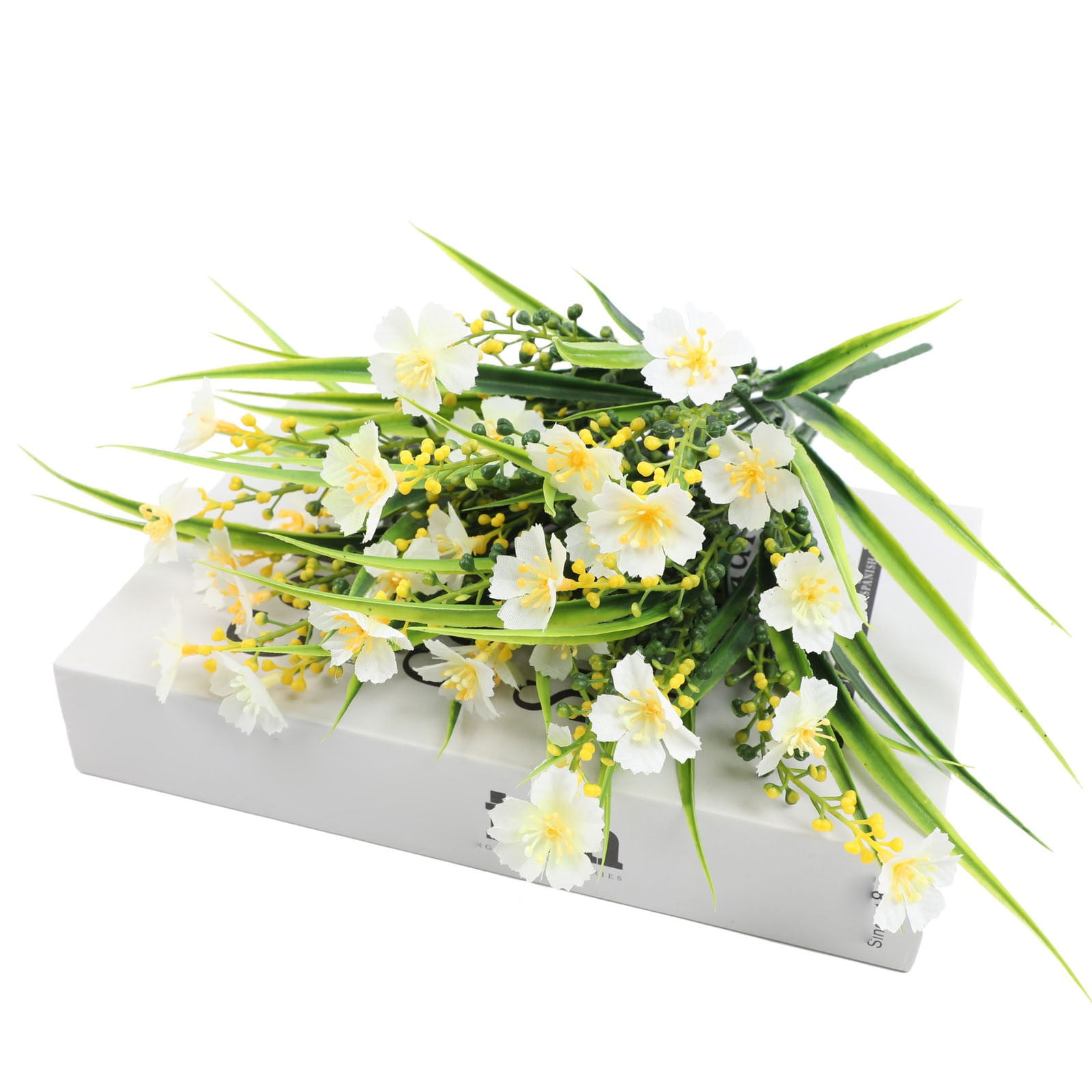 4 Bundles Artificial Flowers for Outdoors - 14" UV Resistant Silk & for Spring/Summer Decor, Garden, Porch, Window Box - Indoor/Outdoor Mixed Floral Arrangements