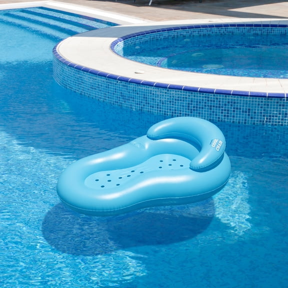 Pool Central Inflatable Cool Chair Swimming Pool Lounger Float - 60.5" - Blue