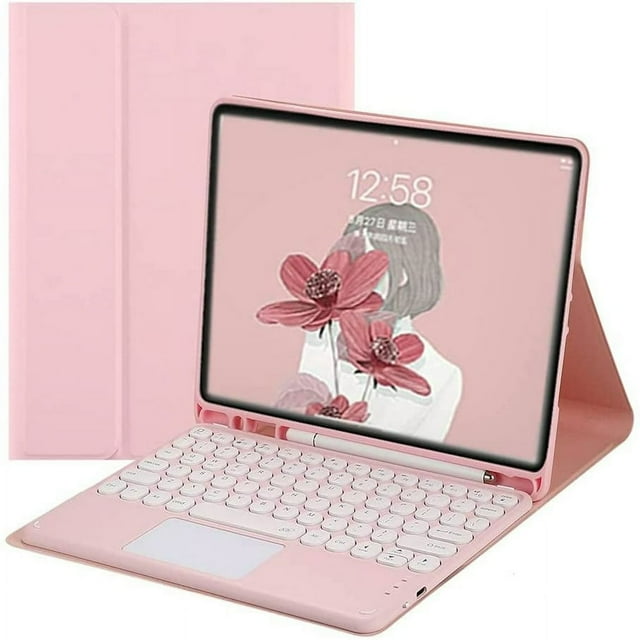 MesaSe iPad 10th Generation 2022 Keyboard Case with Touchpad Cute Round Key Color Keyboard iPad 10 10.9 inch Detachable Touch Keyboard Slim Smart Cover with Pencil Holder