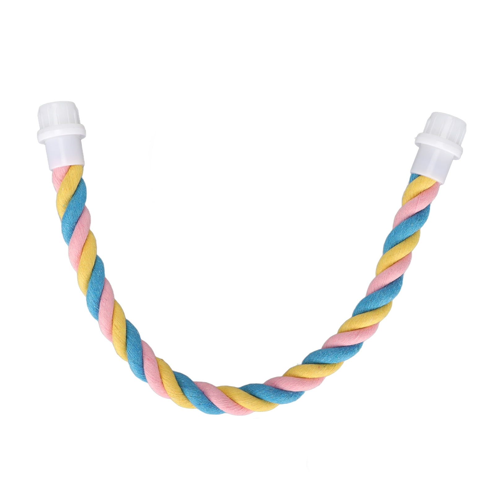 BIMZUC Bendable Cotton Parrot Rope Perch Multicolored Bird Bungee Climbing Toy Flexible U-Shaped Stand for Cockatiels Parakeets Conures Macaws Cage Accessories, 16.5 inches / 42 cm, Regular