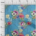 thumbnail image 1 of oneOone Cotton Poplin Medium Blue Fabric Flower Artistic Quilting Supplies Print Sewing Fabric By The Yard 56 Inch Wide, 1 of 4