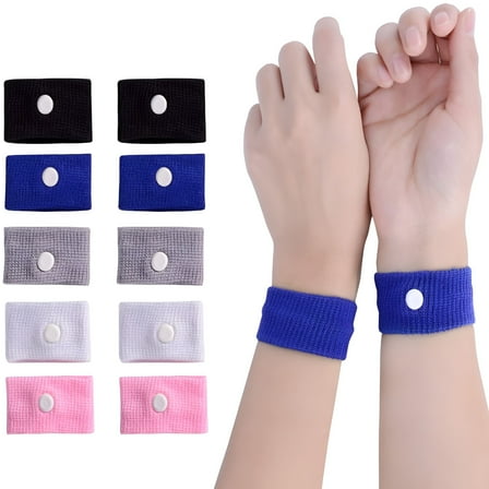 XIRQI 5 Pairs Motion Sickness Nausea Relief Wristbands for Sea Car Flying Pregnant Travel Sickness Bracelet