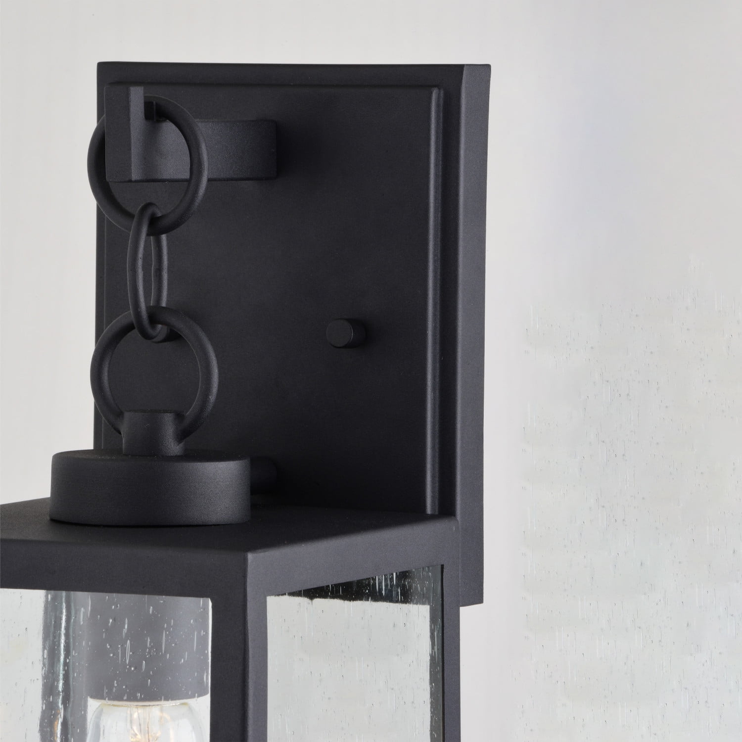 Berkley Metal 1 Light Textured Black Transitional Outdoor Wall Lantern Clear Glass