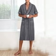 thumbnail image 4 of Gealkoca Men’s Summer Bathrobe Lightweight & Breathable Short Sleeve Robe with Pockets Men's Solid Color V Neck Belt Bathrobe, 4 of 9