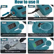 thumbnail image 4 of 60W Wireless Electric Soldering Iron Station for Makita/Dewalt/Milwaukee/Einhell/Craftsman 18V 20V Lithium Battery Welding Repair Tool with Stand, 4 of 6