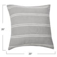 thumbnail image 2 of Creative Co-Op 20" Square Interwoven Double-Striped Cotton Pillow Cover, 2 of 5