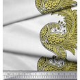 thumbnail image 2 of Soimoi Polyester Crepe Fabric Peacock Block Fabric Prints by Yard 52 Inch Wide, 2 of 3
