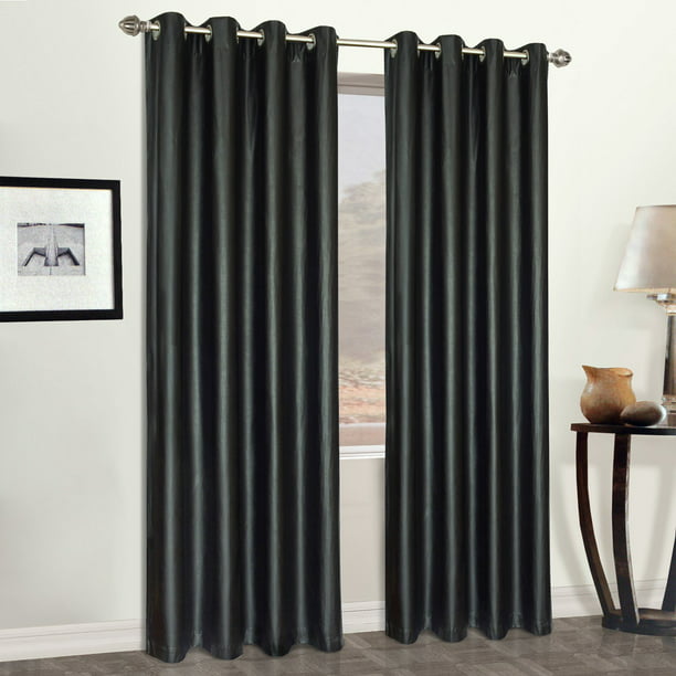 52 X 84 Window Curtain Panel Black, Black Faux Leather Curtain Panels