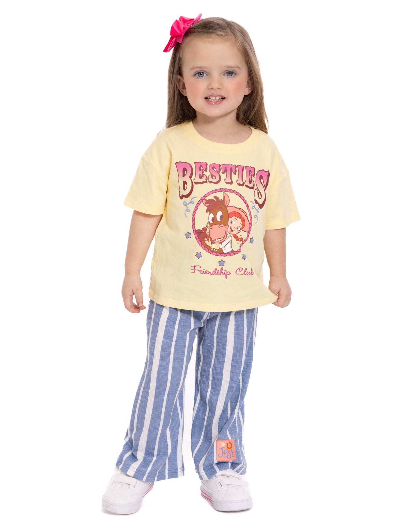 Toy Story Toddler Girls Graphic Tee and Stripe Pants Set, 2-Piece, Sizes 12M-5T