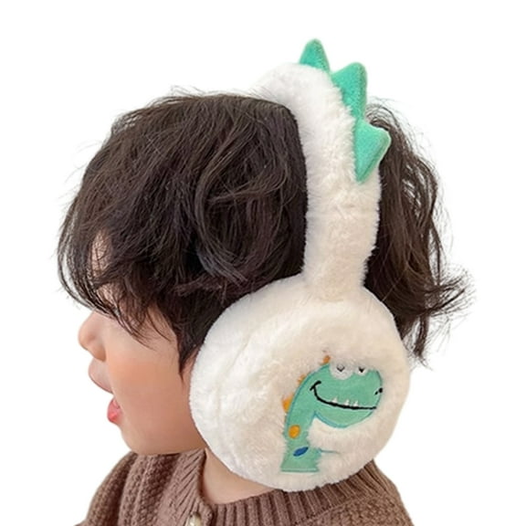 Girls Boys Plush Earmuffs Cartoon Dinosaur Earmuffs Winter Warm Ear Covers for Boys and Girls