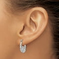 thumbnail image 3 of Primal Gold 14 Karat White Gold Satin and Diamond-cut Claddagh Hoop Earrings, 3 of 4