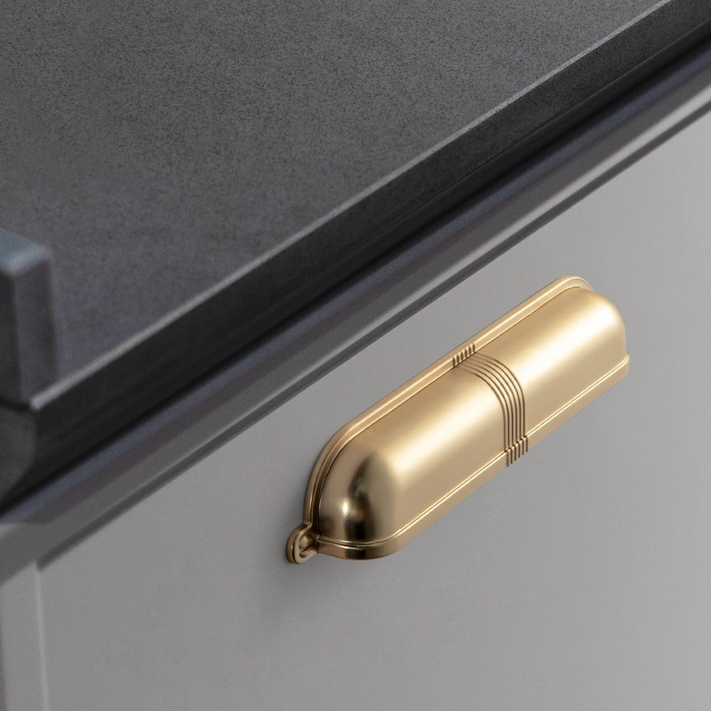 Goo-Ki 5''(128 MM) Hole Centers Champagne Bronze Cabinet Handles, Luxury Zinc Alloy Cabinet Cup Pulls for Dresser,Drawer,and Cupboard, 6 Pack
