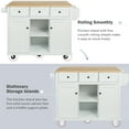 thumbnail image 6 of Historyli Go5H Kitchen Island Cart With Storage Towel Rack Rolling Side Table On Wheels With Wood Top Drop Leaf Breakfast Bar For Kitchen Dinning Room, 6 of 8
