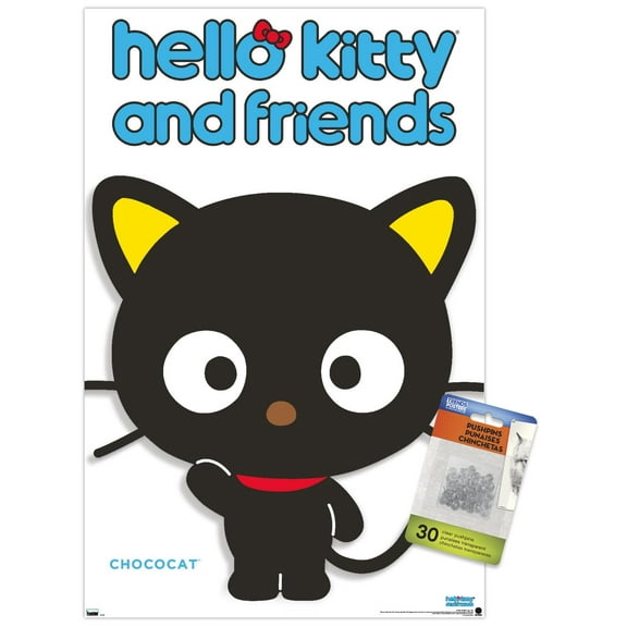 Hello Kitty and Friends: Hello - Chococat Feature Series Wall Poster with Push Pins, 14.725" x 22.375"