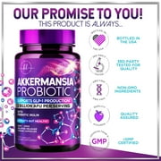 Akkermansia Probiotic - 2 Billion AFU per Serving - Best Strain for GLP-1 Production Support with Prebiotic Fiber for Natural Digestive & Gut Health - Bottled in USA for Women & Men - 120 Capsules