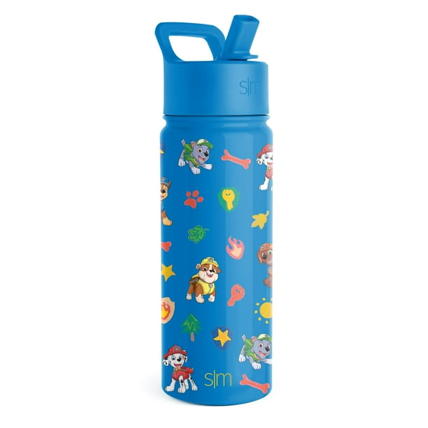 Botella de agua Simple Modern Paw Patrol Kids de 530 ml con pajita