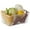 White Small, variant on Basicwise Multipurpose Metal Mesh Basket with Wooden Handle Storage Organizer for Kitchen Pantry Bathroom Cabinet Closet Countertop Fruit Holder Picnic Food and Beverages Carrier and Home Decor