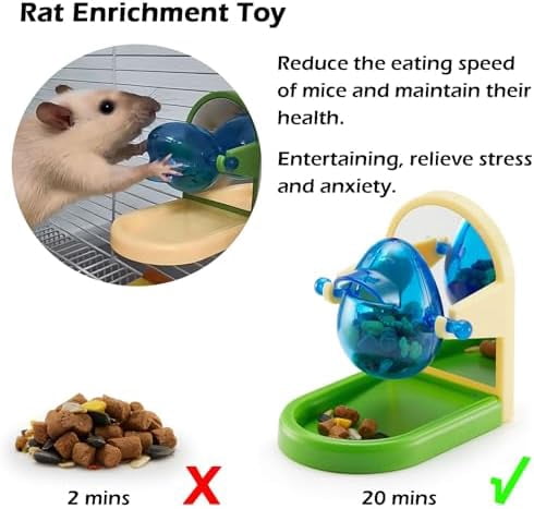 Rat Enrichment Toys, Interactive Foraging Toys For Rats, Intelligence Growth Rat Enrichment Puzzle Games, Treat Dispensing Slow Feeder for Rats Cage Toy, Bird Foraging Toy for Parakeet Conure (1Pcs)