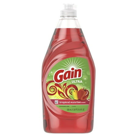 Gain Ultra Dishwashing Liquid Dish Soap, Tropical Sunrise, 21.6 fl oz