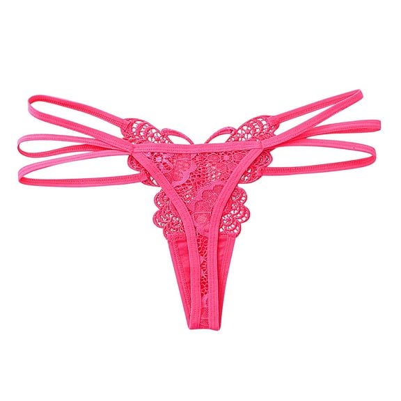 Ladies Sexy Panties Lace Bow Hot Drilling Solid Color Thong