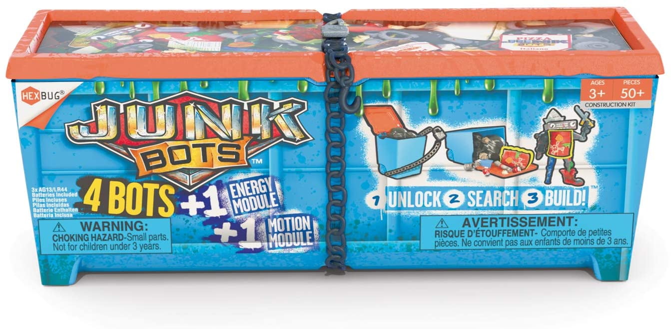 HEXBUG Junkbots Industrial Dumpster Assortment Kit 4 Surprise Bots for sale online 
