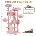 thumbnail image 5 of Merrland 65.7" Large Cat Tree Tower Condo for Cats with 2 Scratching Ramps, Hammock & Scratching Posts, Pink, 5 of 8