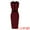 Wine Red, variant on Sheath Sleeveless Contrast Color Pencil Dress 2XL Black White