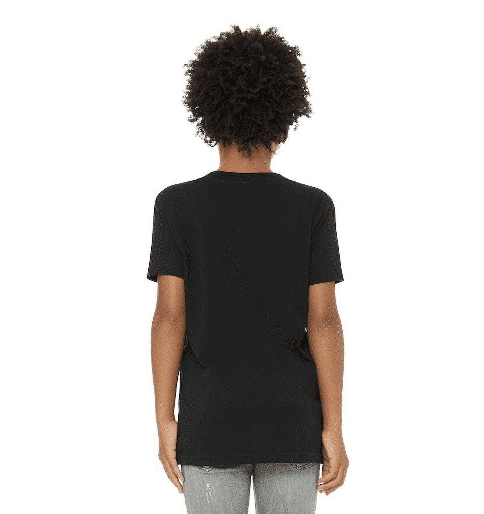 (1 pack) BELLA+CANVAS Youth Unisex Short Sleeve Crew T-Shirt – Black Large Cotton Tee for Crafting, Personalization, Tie Dye & Everyday Wear