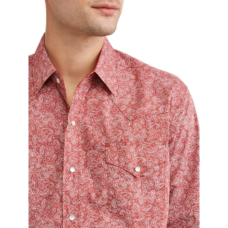 Mens pink paisley western hotsell shirt