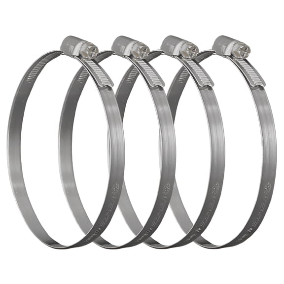 ZHZFKQ 4 In. Stainless Steel Hose Clamp Radiator Hose Clamps - 4 Pack